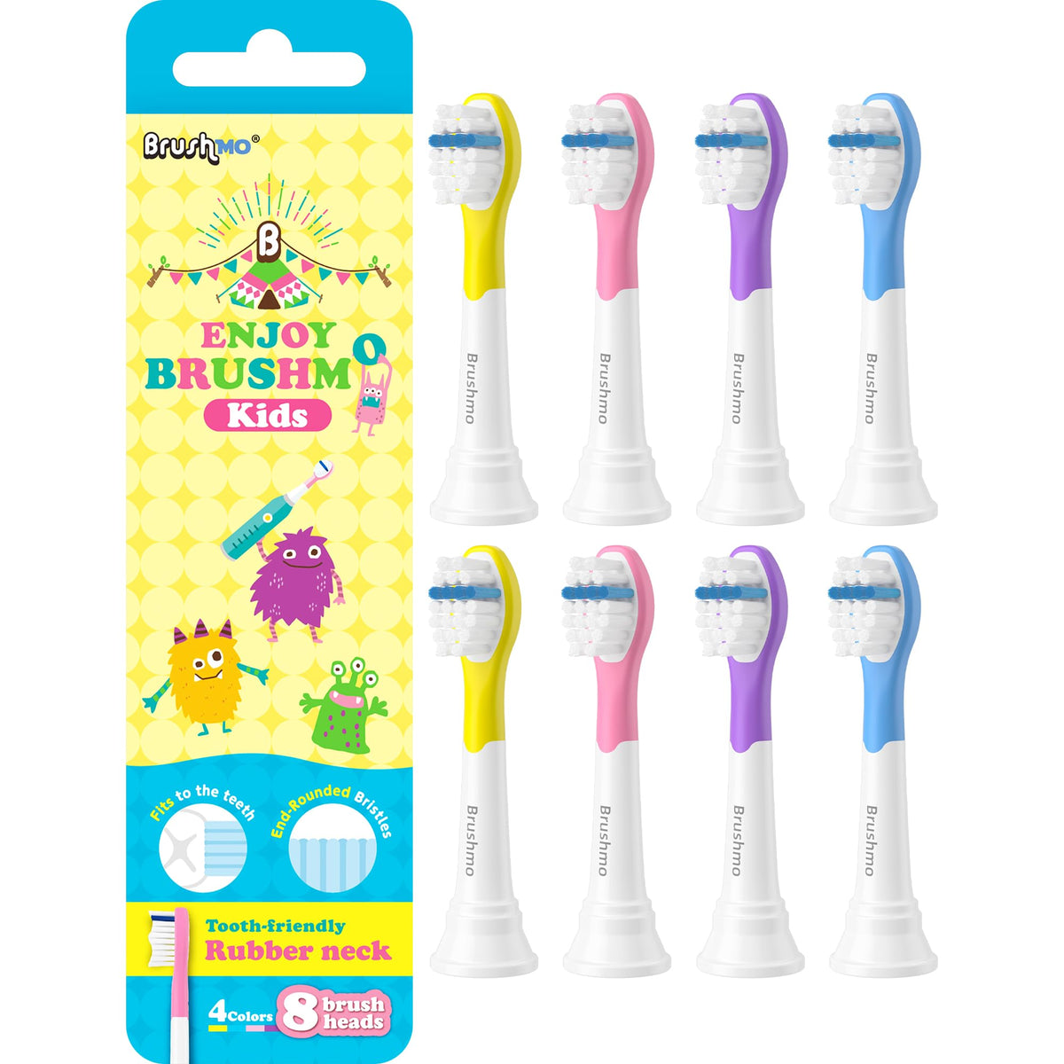 Brushmo Kids compact replacement toothbrush heads for Philips Sonicare HX6032/HX6042