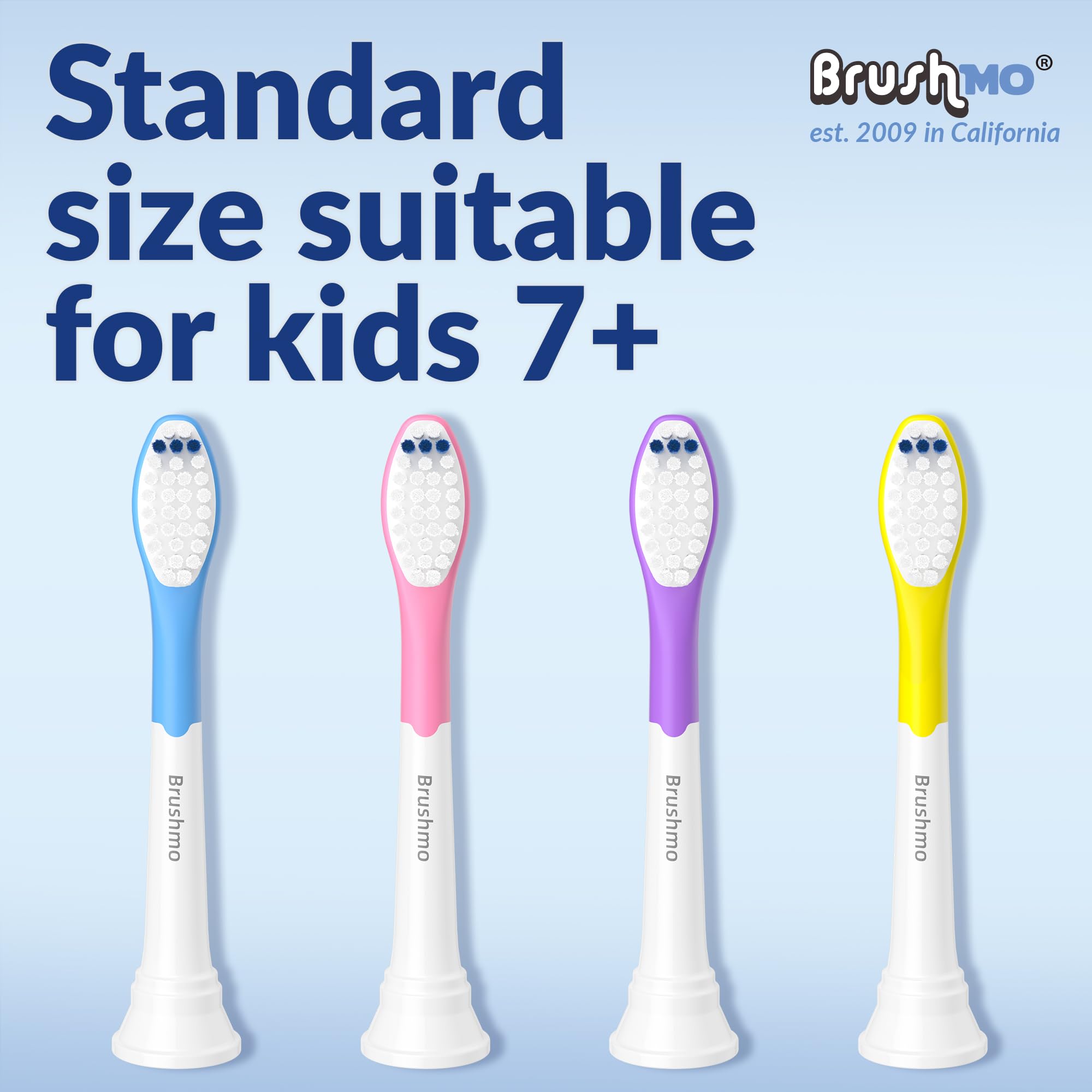Ultra-soft Dupont bristles on Brushmo kid heads