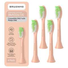 Brushmo Philips ONE replacement toothbrush heads in Shimmer color, 4-pack