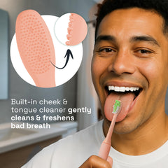 Tongue cleaner on Brushmo replacement head for Philips ONE toothbrush