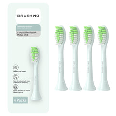 Brushmo replacement toothbrush heads for Philips One HY1022, mint blue, 4-pack