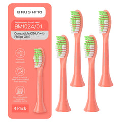Brushmo 4-pack replacement heads in Miami Coral color for Philips One by Sonicare