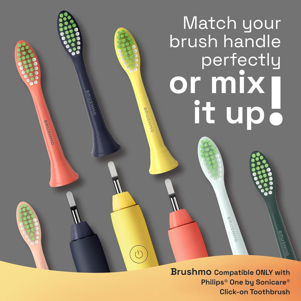 Soft DuPont bristles with tongue cleaner on Brushmo head for Philips ONE