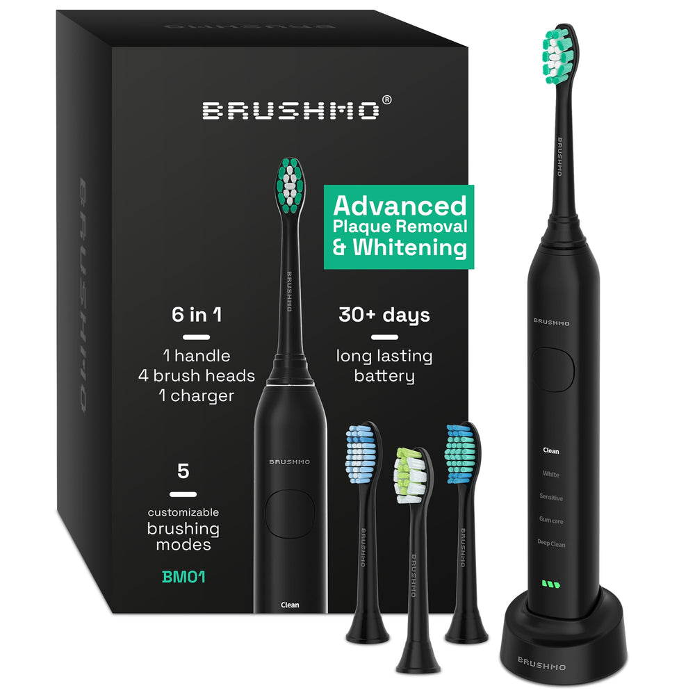 Brushmo Super Sonic Electric Toothbrush in Midnight Black