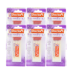 The Doctor's BrushPicks interdental toothpicks in 120-pick packs with six-pack dispensing case