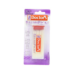 Close-up of BrushPicks interdental brush tip showing flexible tapered design