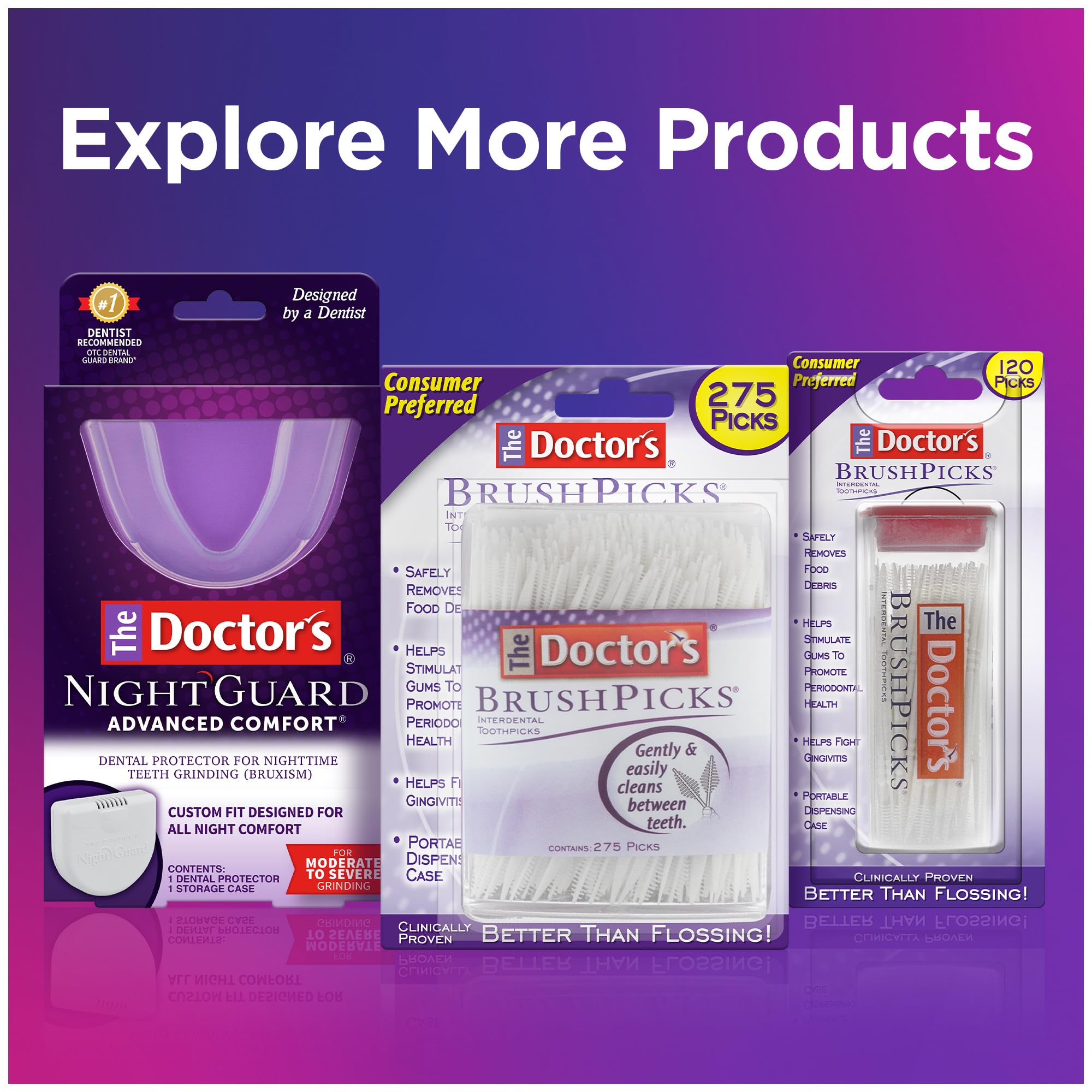 BrushPicks shown for braces-friendly, on-the-go cleaning.