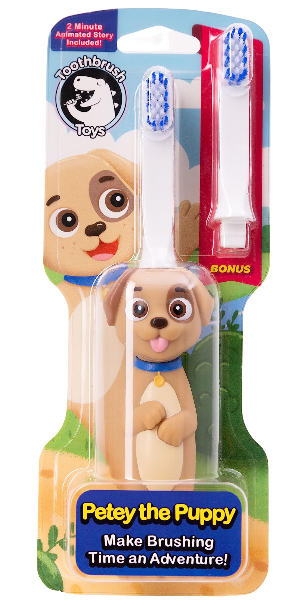 Brushy The Brushasaurus toothbrush toy close-up