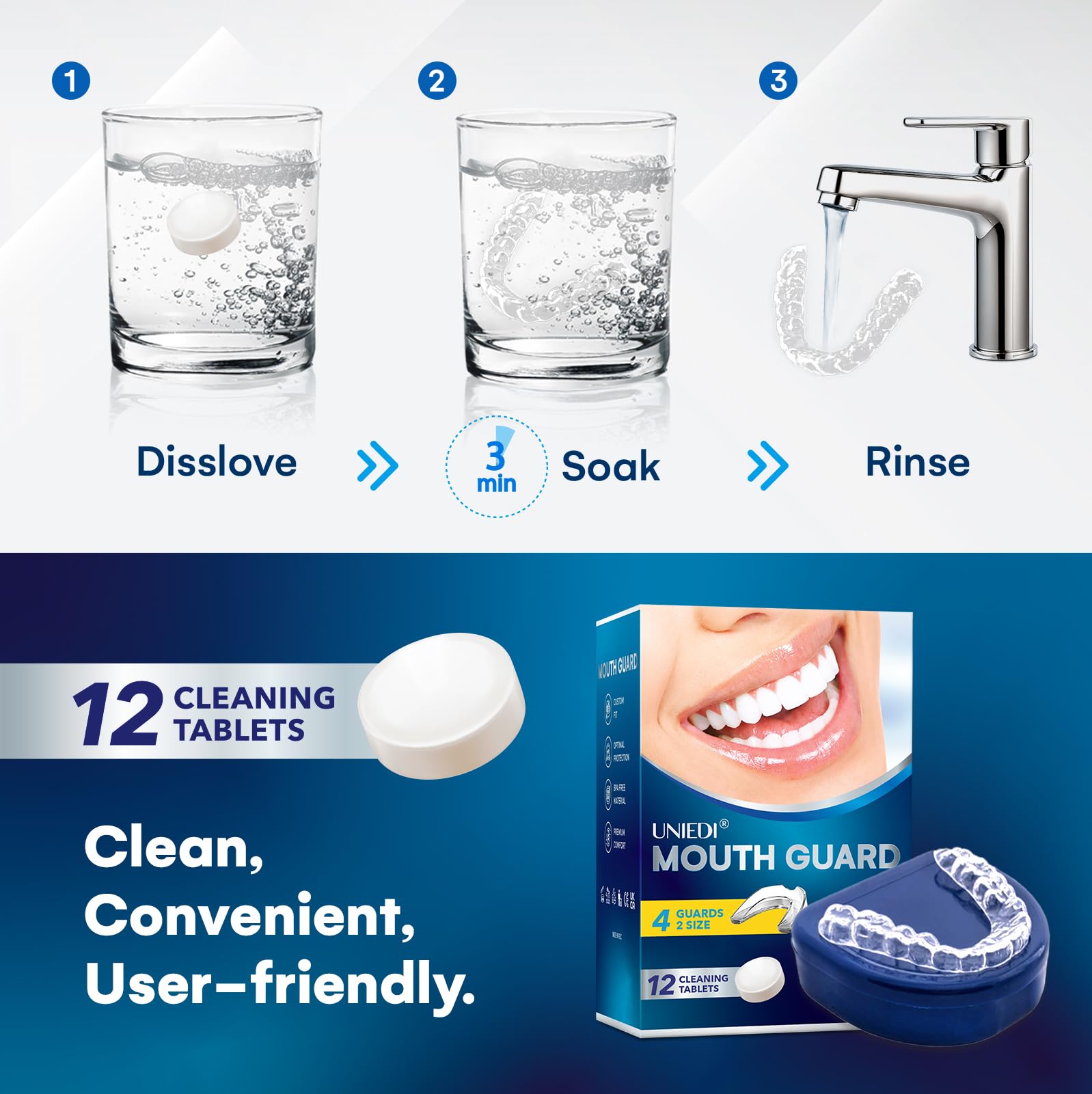 Bruxism protection mouth guard close-up
