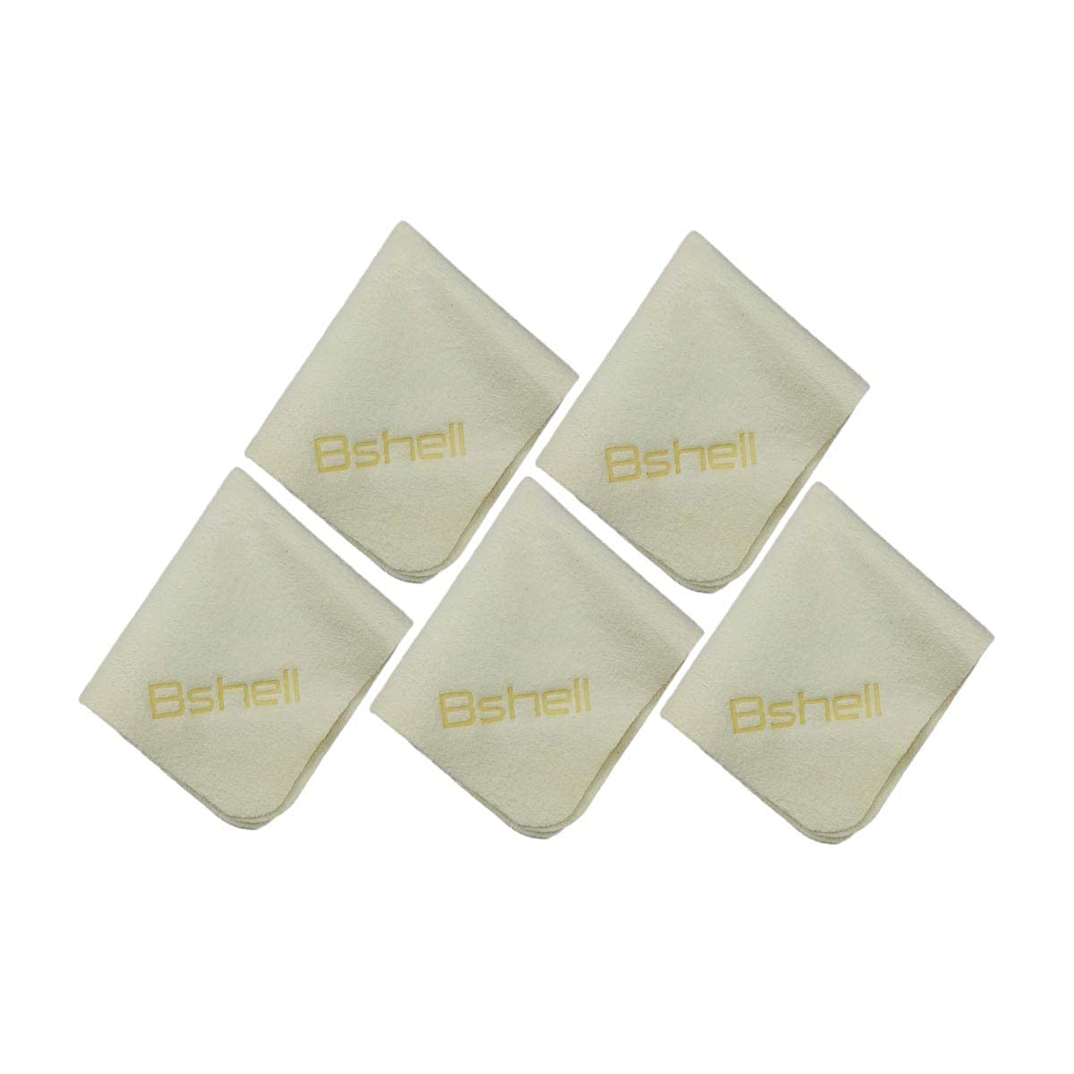 BSHELL Chamois Cloth 7x6 inch, natural sheepskin, pack of 5