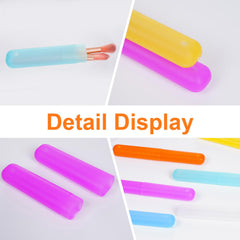 Six color options for Bskifnn toothbrush case: light blue, blue, yellow, orange, white, purple