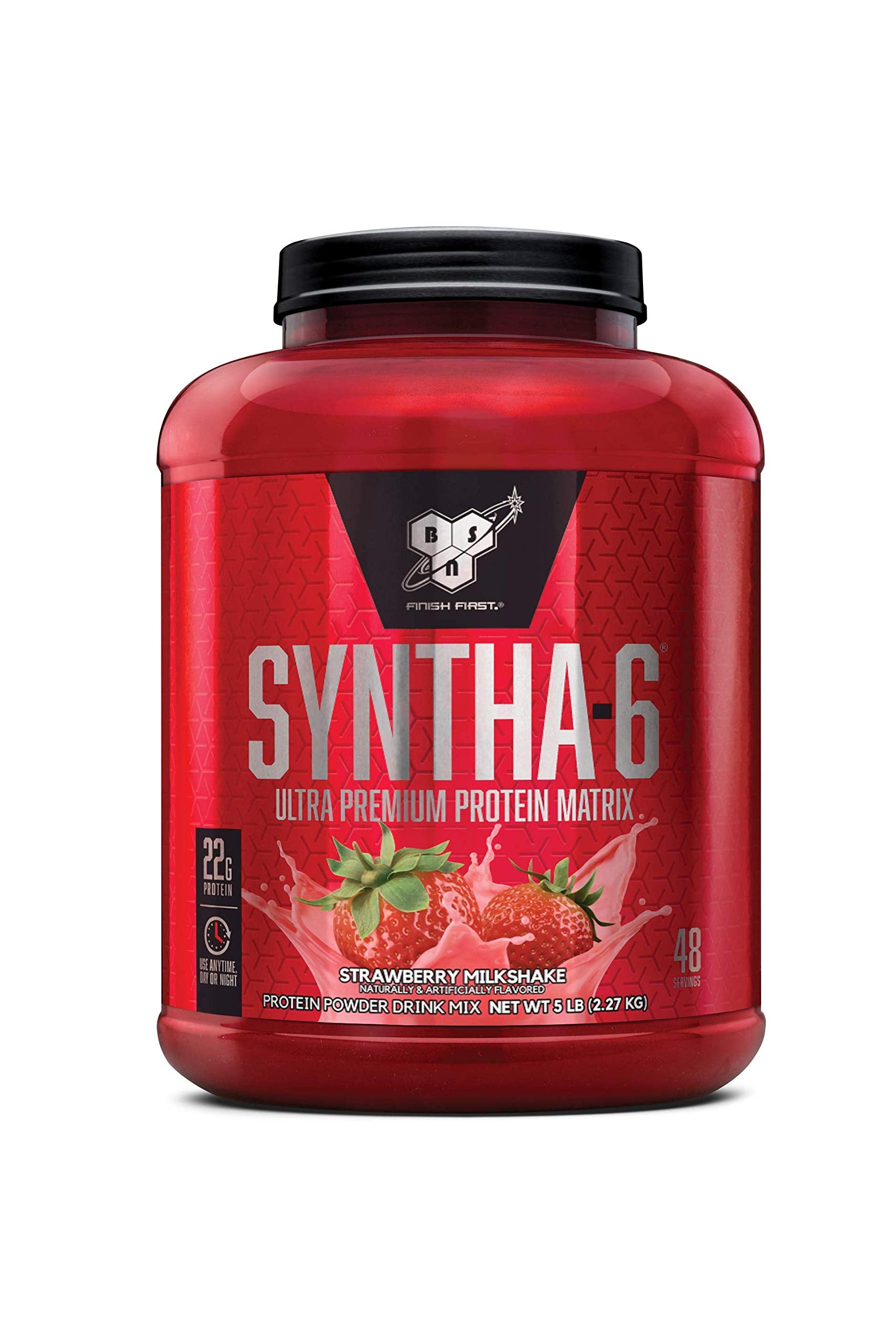 BSN SYNTHA-6 Strawberry Milkshake 5 lb canister – front view