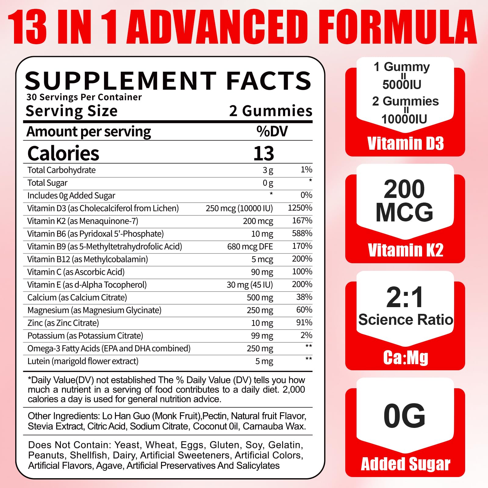 BSSTABBON Organic Women's D3 K2 Gummies 120 count packshot