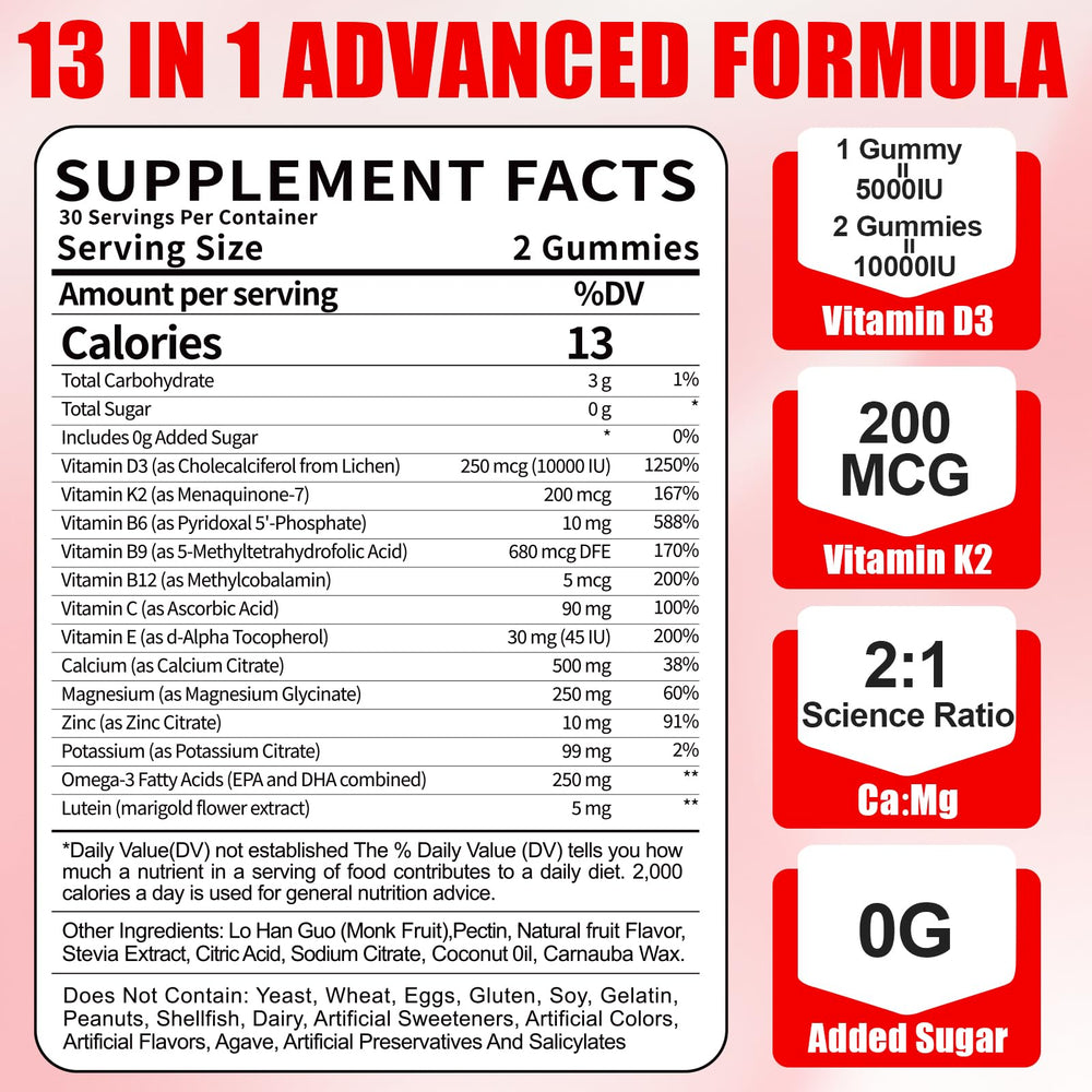 BSSTABBON Organic Women's D3 K2 Gummies 120 count packshot