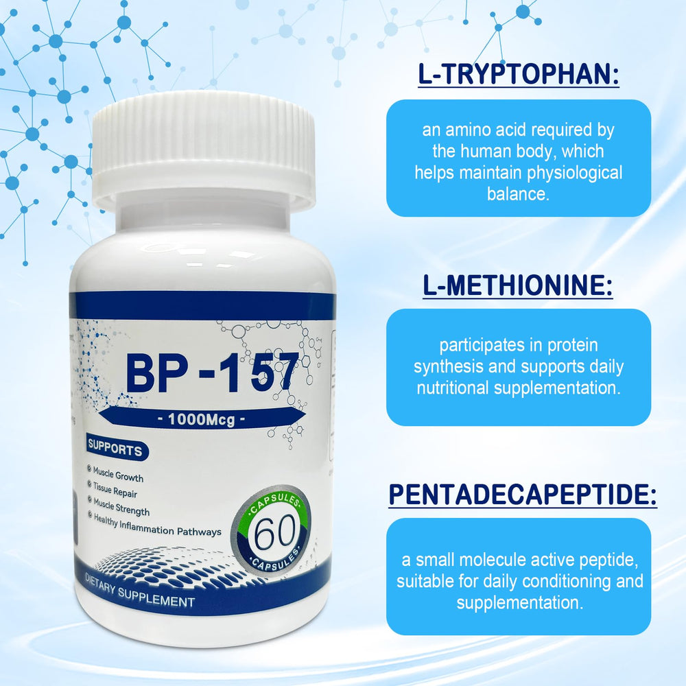 BSTYCM active support supplement capsules arranged on white background