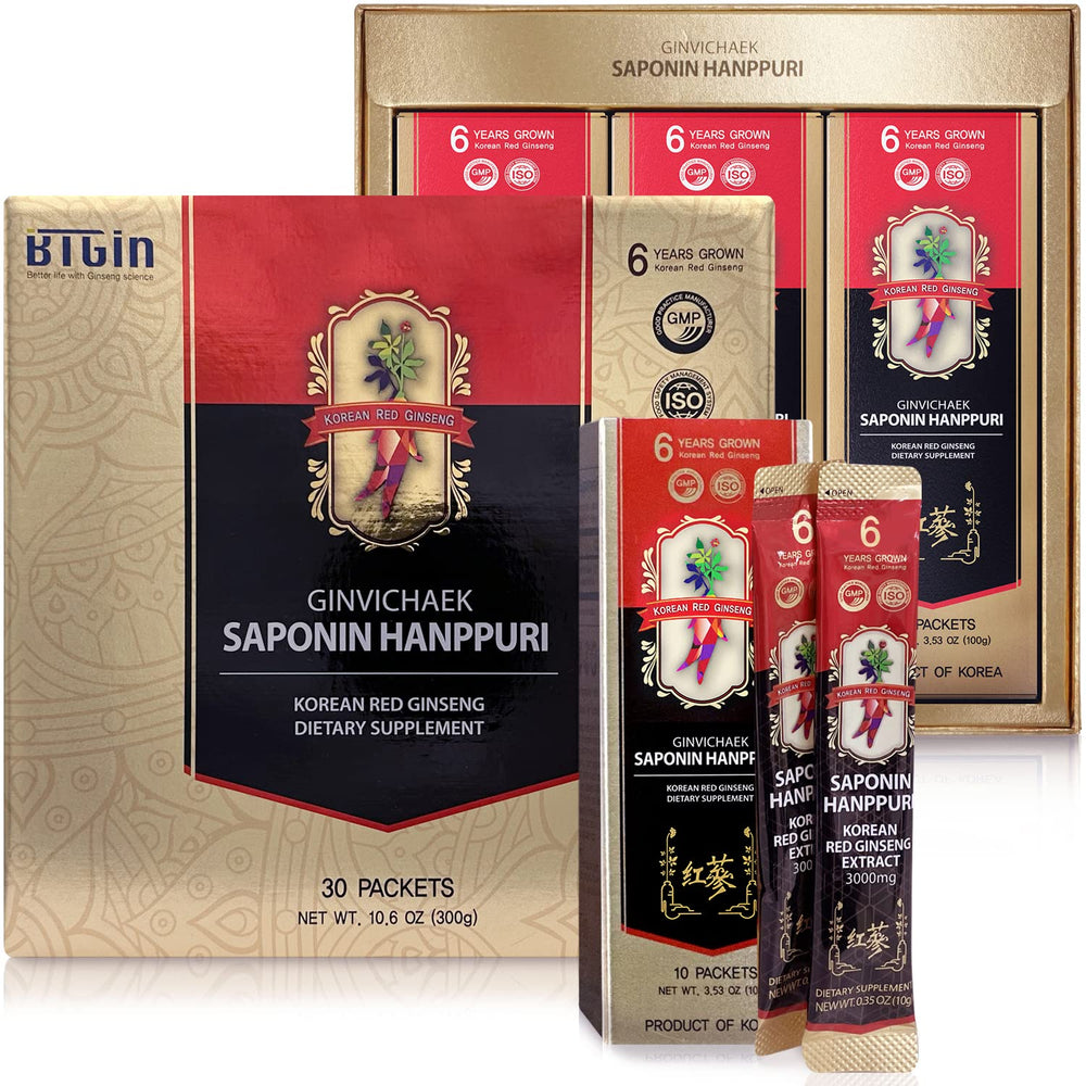 BTGIN Korean Red Ginseng Extract 3000mg carton and packaging