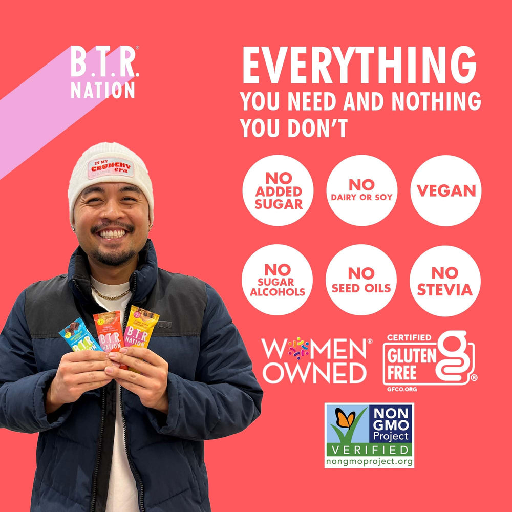 B.T.R Nation Bar on-the-go snacking option suitable for keto and plant-based diets
