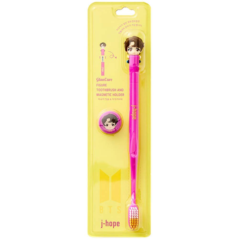 BTS J-Hope character figure toothbrush with magnetic holder