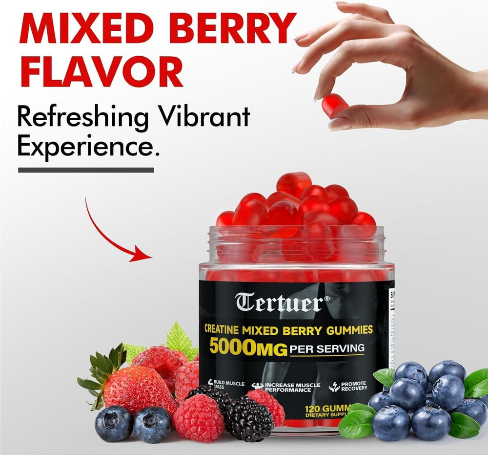 Product label on Bualle Creatine Monohydrate Gummies bottle