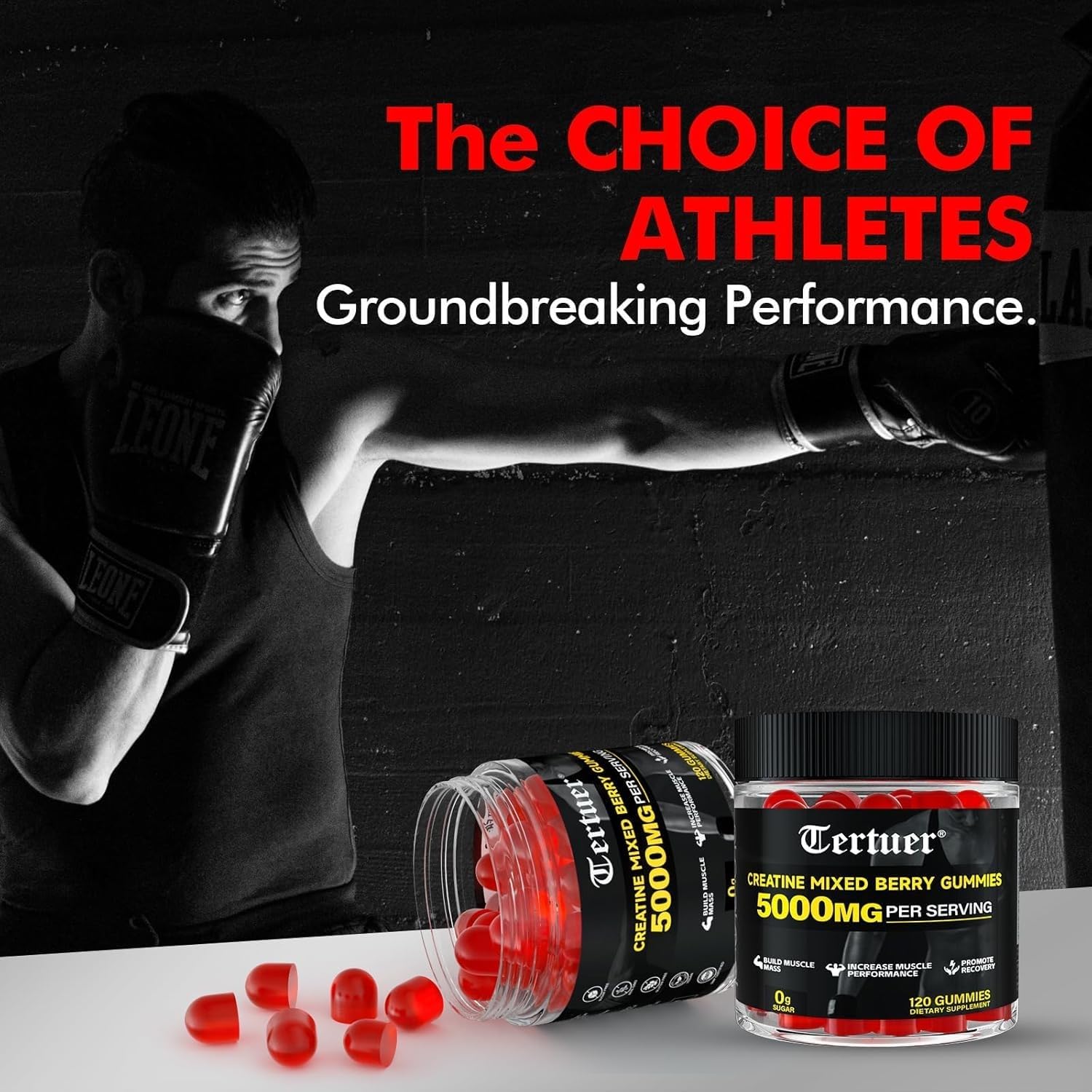 Natural mixed berry flavor of Bualle Creatine Monohydrate Gummies