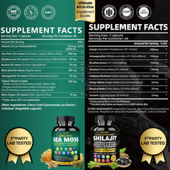 Sea moss capsules with black seed oil and burdock root