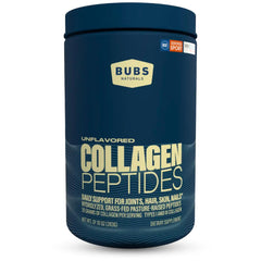 Front view of BUBS Naturals unflavored collagen peptides 10 oz