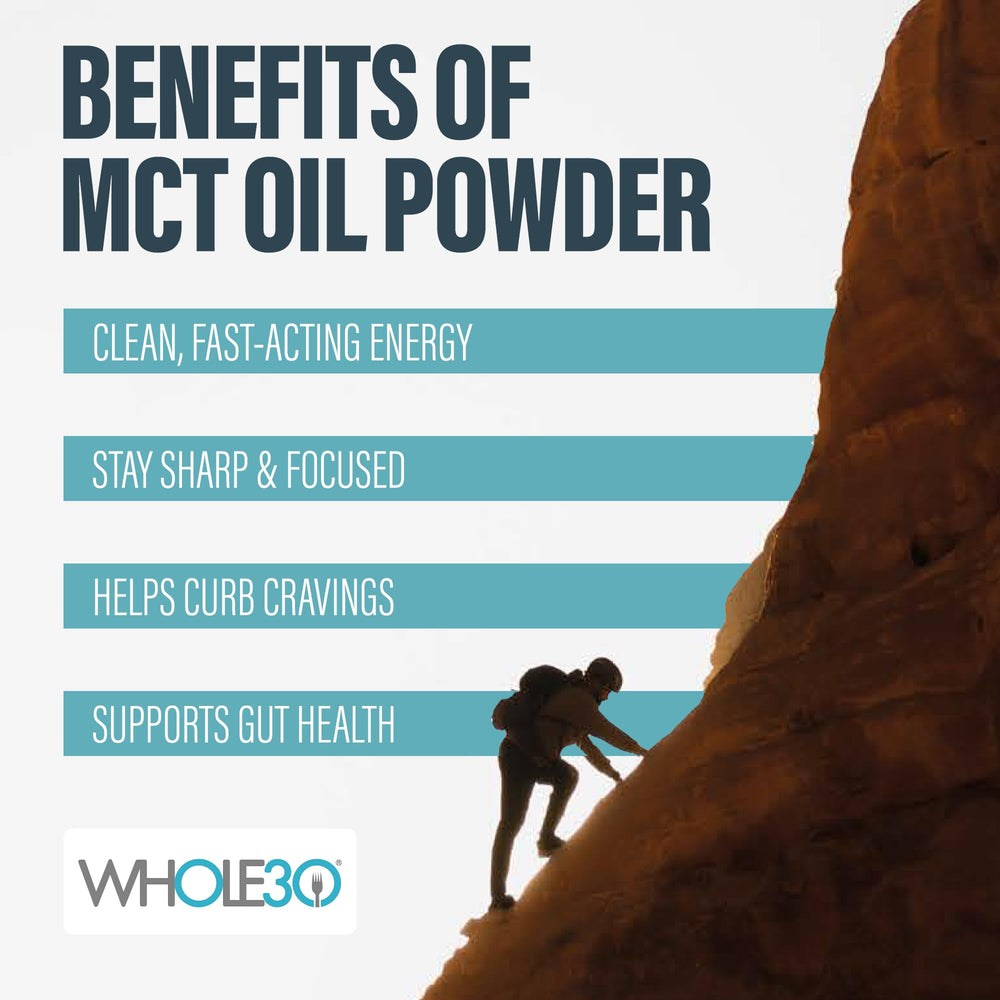 Dairy-free MCT powder dissolving into a cup of coffee
