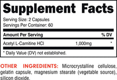 Close-up of Acetyl L-Carnitine capsules, 1000mg each