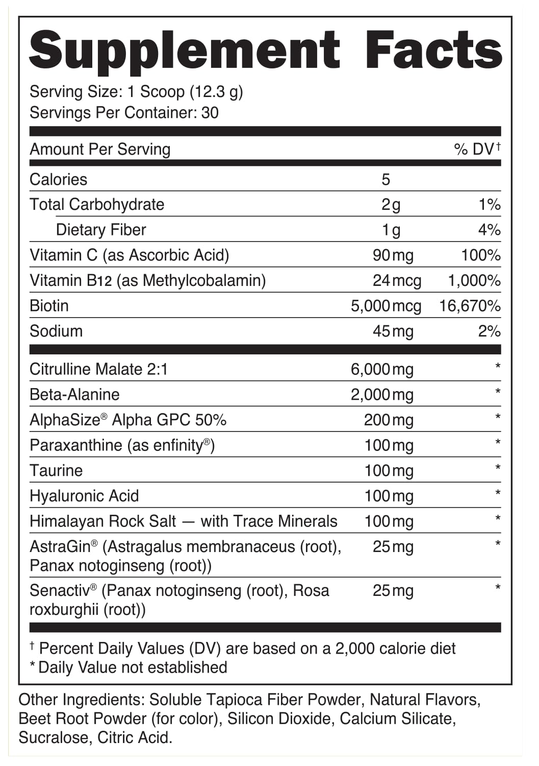 Product packaging for Bucked Up Babe Pre Workout Powder for Women, Fruit Punch