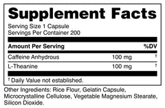Bucked Up Caffeine with L-Theanine capsules-closeup highlights balanced 1:1 caffeine and L-Theanine.