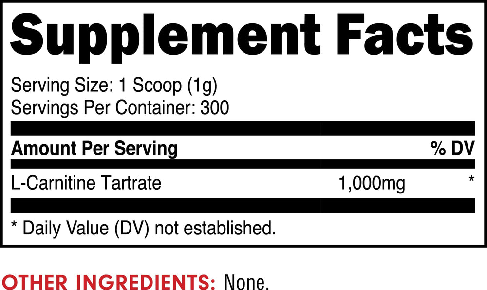 Gluten-free, Non-GMO, Third-Party Tested badge for Bucked Up Essentials L-Carnitine Tartrate