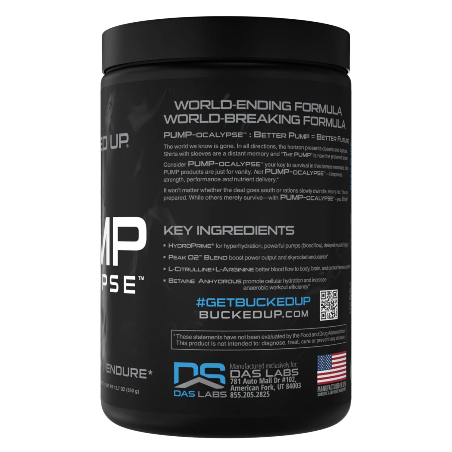 Bucked Up Pump-ocalypse Blue Raz mixed in water for pre-workout refreshment