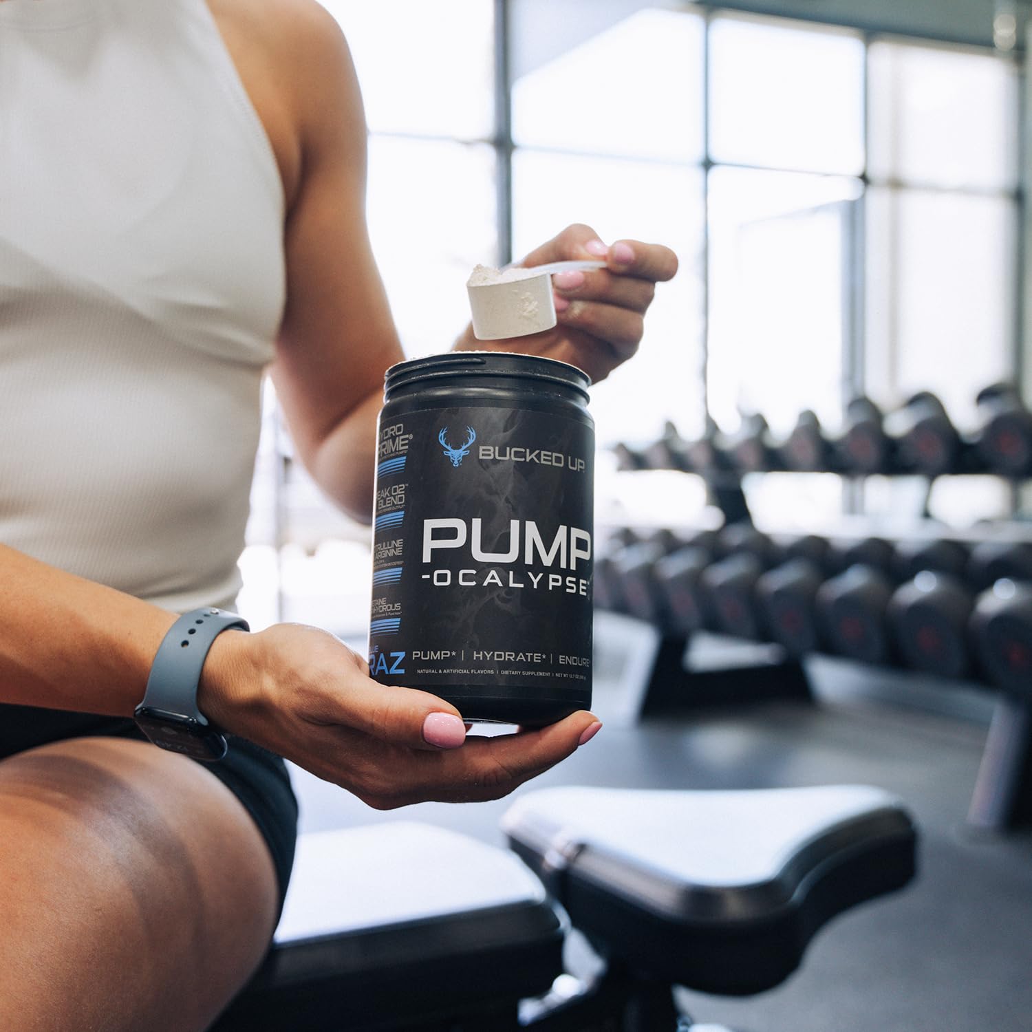 Bucked Up Pump-ocalypse Blue Raz NO pump graphic illustrating blood flow concept