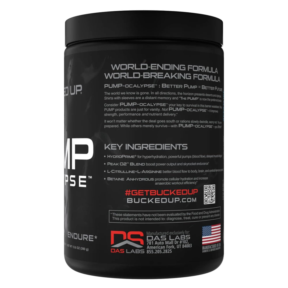 Bucked Up Pump-ocalypse capsules arranged for lean muscle support and recovery.