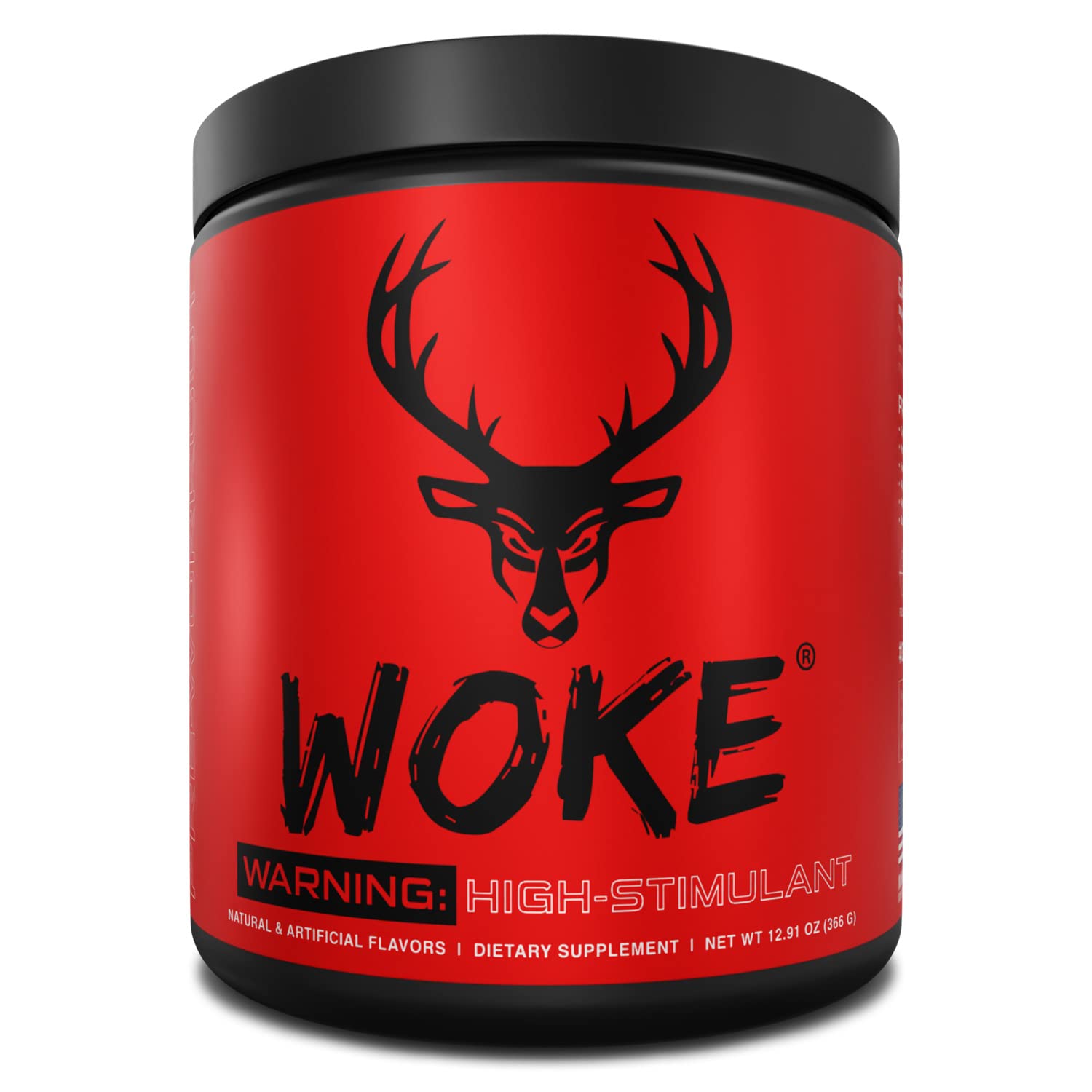 Bucked Up Woke Grape pre-workout jar front label