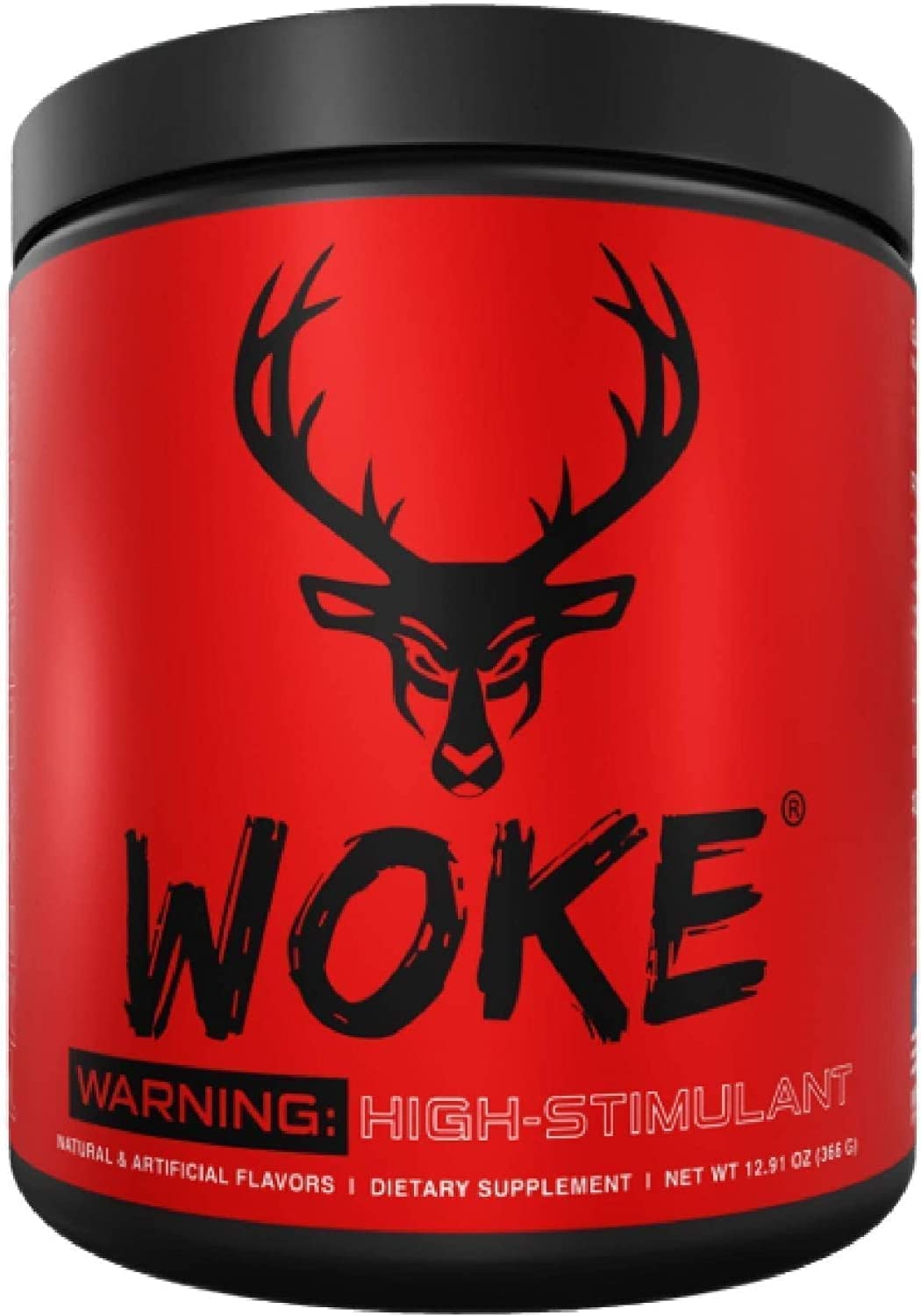 Bucked Up Woke Rocket Pop pre-workout bottle - front view