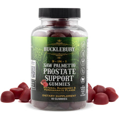 Bucklebury 9-in-1 Saw Palmetto Gummies with Raspberry and Pomegranate flavor – 60 gummies