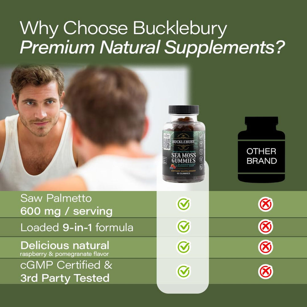 Vegan, gluten-free Bucklebury 9-in-1 Saw Palmetto Gummies