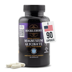 Bucklebury Magnesium Glycinate + L-Theanine bottle front