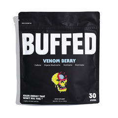BUFFED Energy Powder Stick Pack Venom Berry – front view