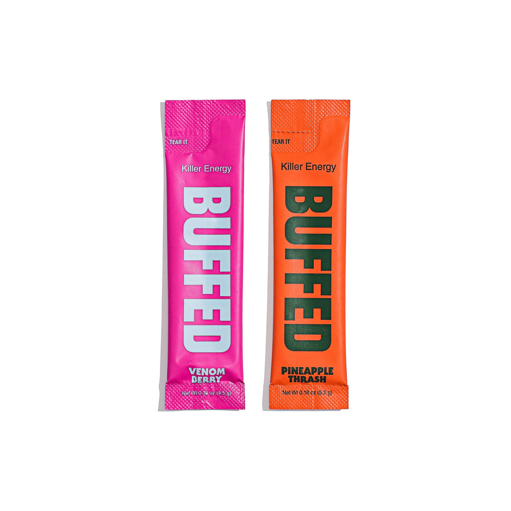 Individual stick pack with Venom Berry flavor branding
