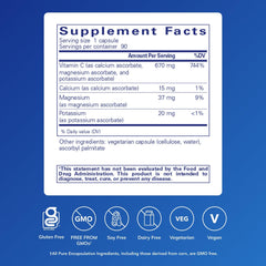 Close-up of Buffered Ascorbic Acid Capsules ingredients