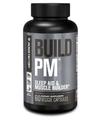 Jacked Factory Build PM bottle with capsules on white background