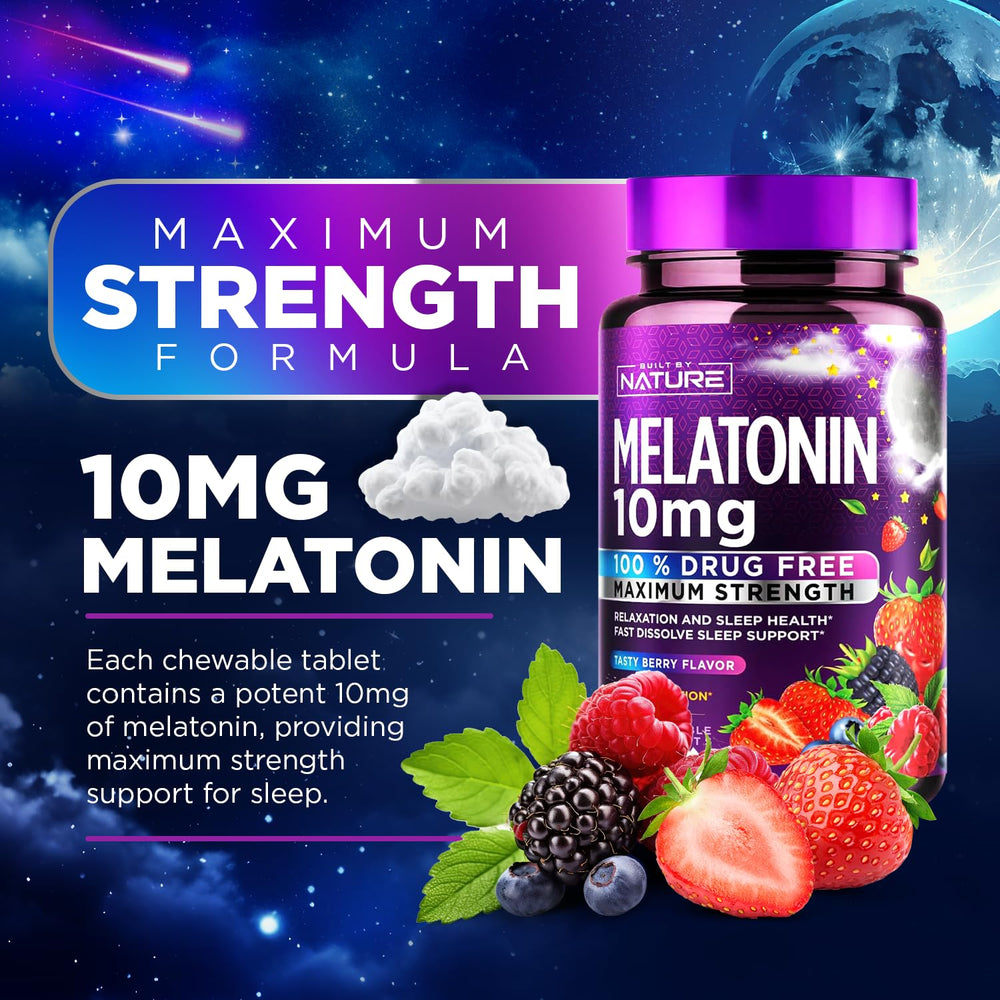 Assorted melatonin chewables showing berry flavor