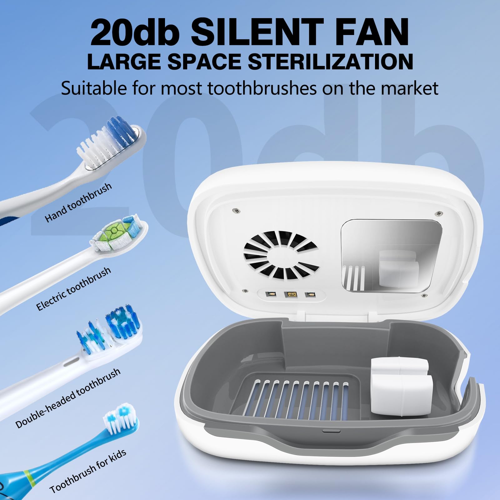 Built-in fan and dryer in toothbrush case