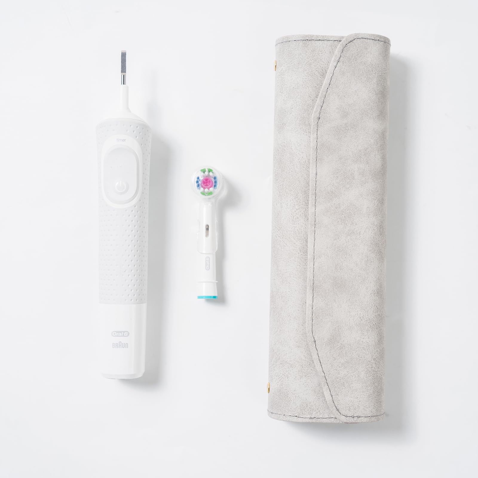 Sleek, premium leather toothbrush case
