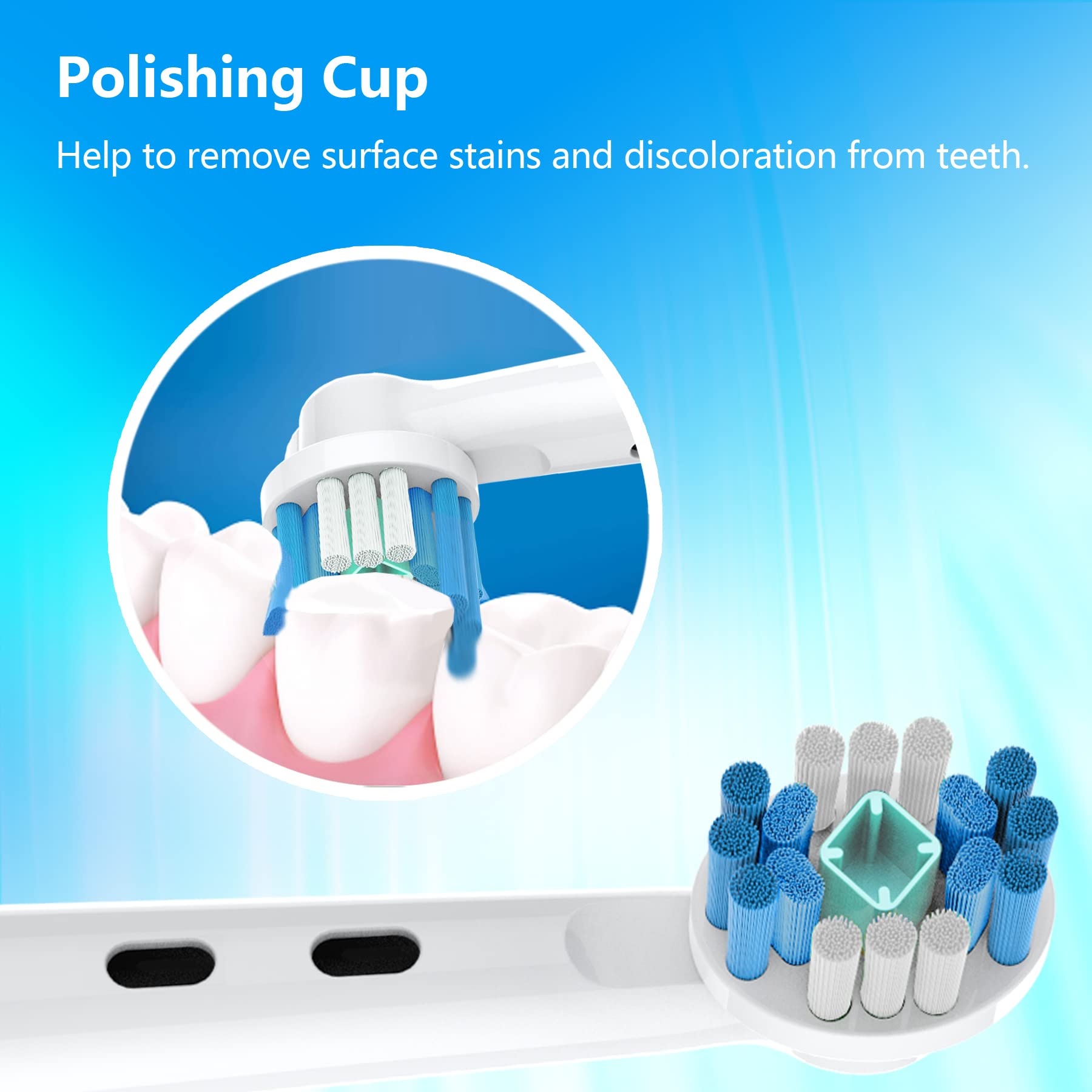 8-pack replacement brush heads with polishing cup for Oral-B Pro/Smart/Vitality series