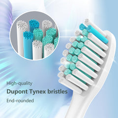 W-shaped bristles with 3D cut for deep cleaning