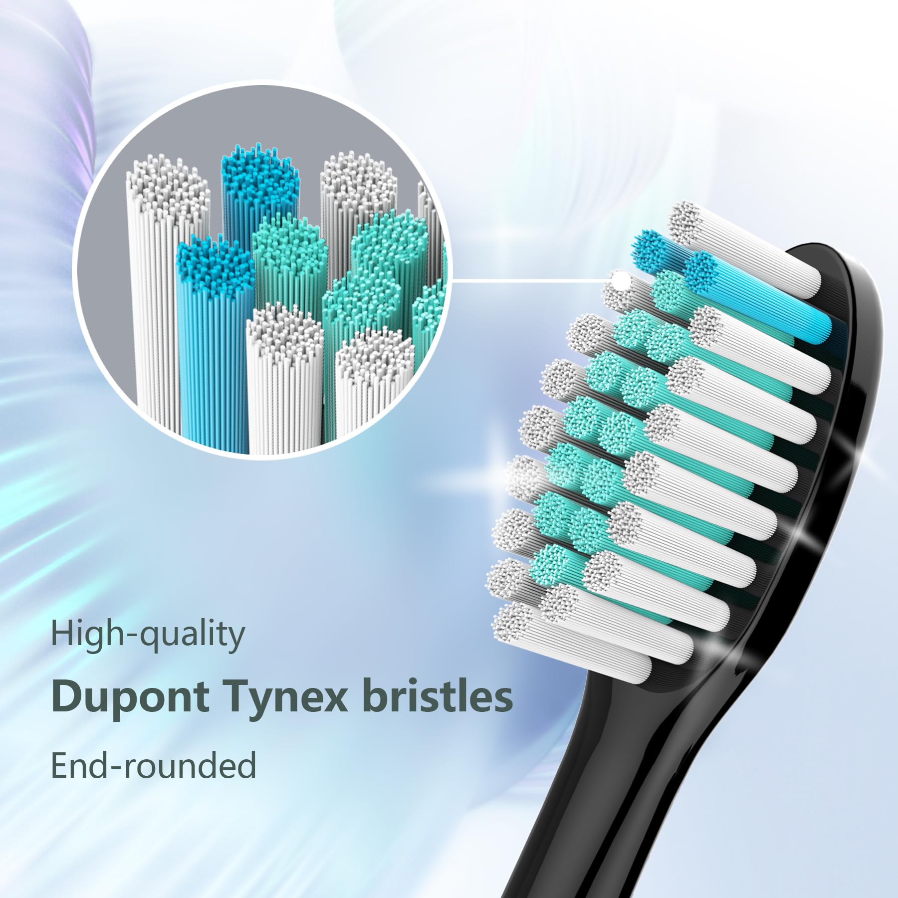Close-up of W shape bristles for deep cleaning