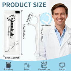 Travel-size floss picks individually wrapped for hygiene